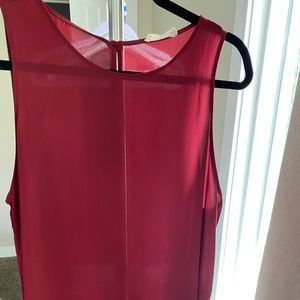 Wine colored sleeveless blouse